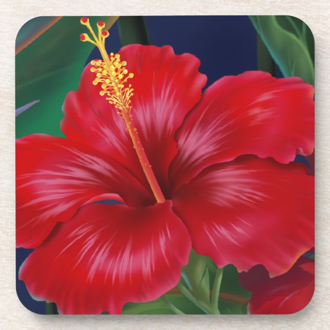 Paradis tropical Dessous de verre d'Hibiscus hawaï (Devant)
