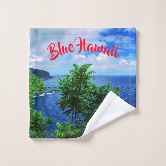 Paradis tropical d'île hawaïenne (Gant de toilette)