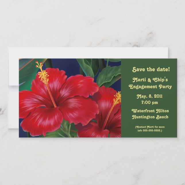 Paradis tropical Hibiscus Invitation et Carte phot (Devant)