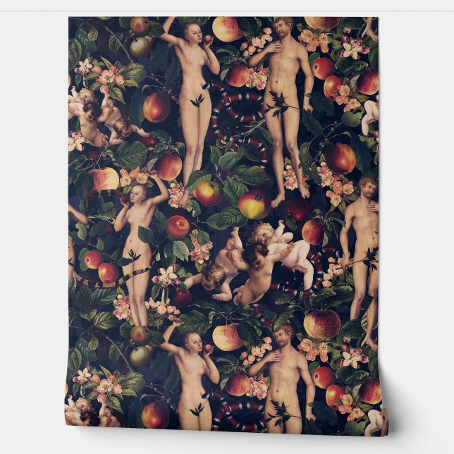  Paradise - Adam & Eve In Garden of Eden Wallpaper (Unrolling)