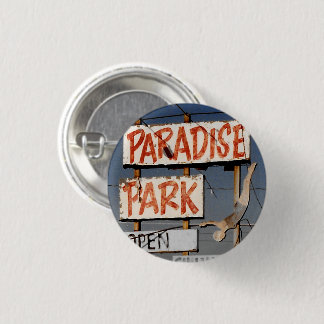 Paradise Amusement Park Retro Photo Pinback Button