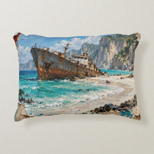 Paradise and Rust Accent Pillow