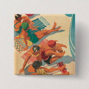 Paradise Beach Club 2 Inch Square Button