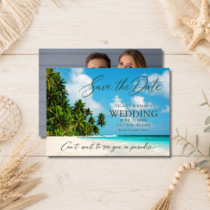 Paradise Beach Destination Wedding Photo Save The Date