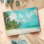 Paradise Beach Destination Wedding  Save The Date<br><div class="desc">Gorgeous tropical beach scene wedding save the date for your destination, island or beach wedding. This invitation can be used for any tropical beach or island location of your choice, simply change the wording on the template to fit your needs. Customize with your names, wedding date and location. Bottom of...</div>