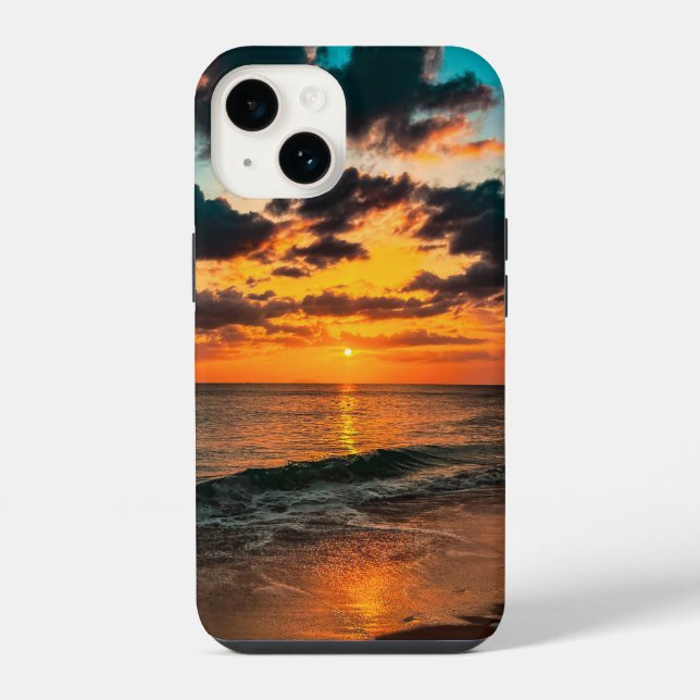 Paradise beach sunset cell phone iPhone case cover (Back)