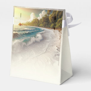 Paradise Beach Sunset Coastal Wedding  Favor Box
