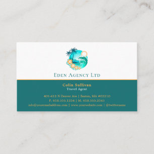 Paradise Beach   Tourism Travel Agent Business Card