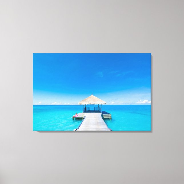 Paradise Beach | Tropical Resort, Maldives Canvas Print (Front)