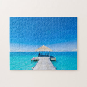 Paradise Beach   Tropical Resort, Maldives Jigsaw Puzzle