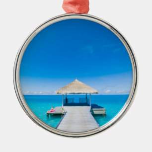 Paradise Beach Tropical Resort, Maldives Metal Ornament
