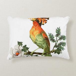 Paradise Birds: Exotic Floral Background Accent Pillow
