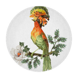 Paradise Birds: Exotic Floral Background Cutting Board
