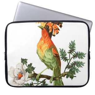 Paradise Birds: Exotic Floral Background Laptop Sleeve