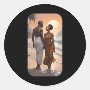 Paradise Black Love S Series Sticker3 Classic Round Sticker