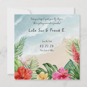 Paradise Blooms Wedding Save the Date