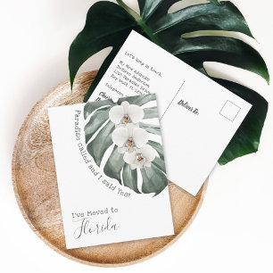 Paradise Called Tropical White Orchids I've Moved Postcard