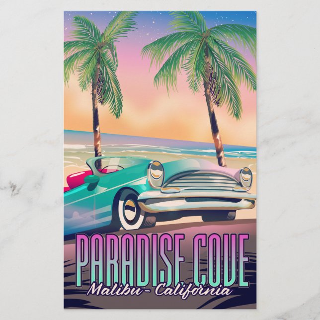 Paradise Cove,Malibu,California travel poster Stationery (Front)