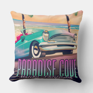 Paradise Cove,Malibu,California travel poster Throw Pillow