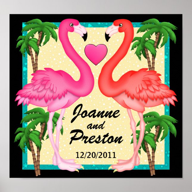 Paradise Flamingo Love Poster (Front)