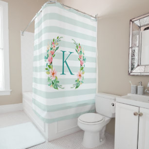 Paradise Floral and Stripes Monogram