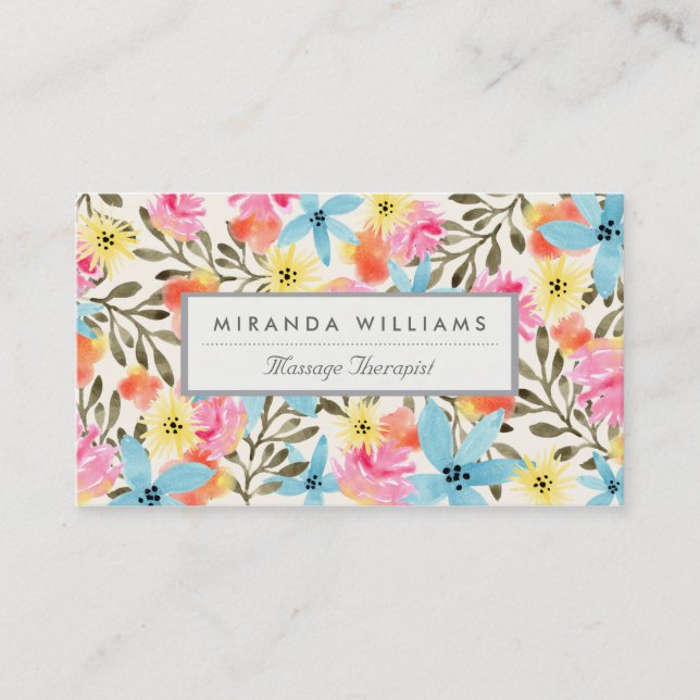 Paradise Floral Print Business Card (Front)