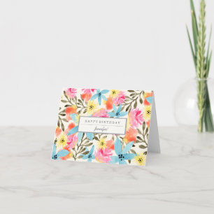Paradise Flowers Custom Birthday Card