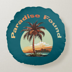 Paradise Found Round Pillow