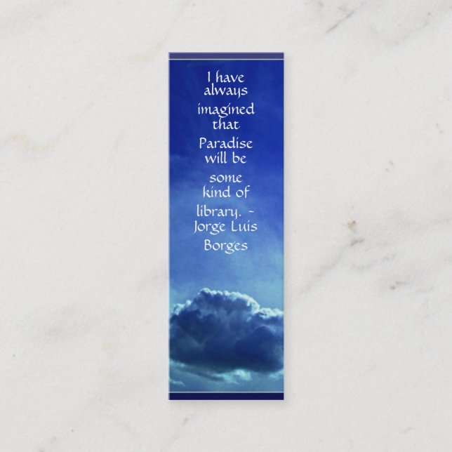 Paradise is a Library Mini Bookmark Business Card (Front)