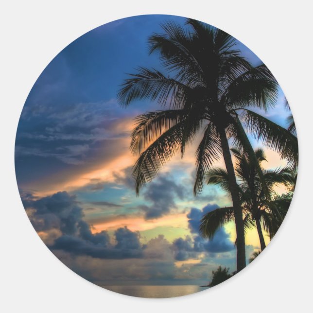 Paradise... is where you are! classic round sticker (Front)