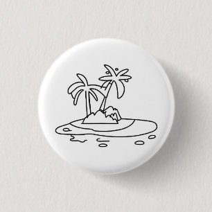Paradise Island badge/button, holiday badge 1 Inch Round Button