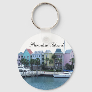 Paradise Island Bahamas Colourful Buildings Keychain