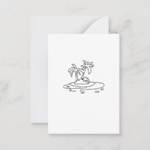 Paradise Island gift, line drawing Card