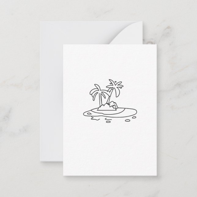 Paradise Island gift, line drawing Card (Front)