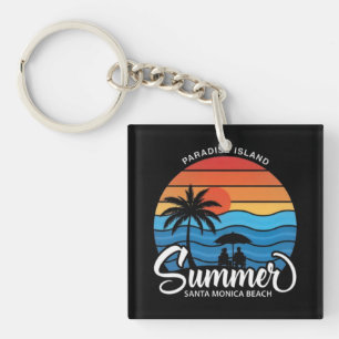 Paradise Island Santa Monica Beach-35307 Keychain