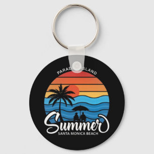 Paradise Island Santa Monica Beach-35307 Keychain