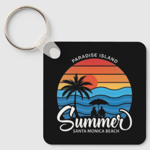 Paradise Island Santa Monica Beach-35307 Keychain
