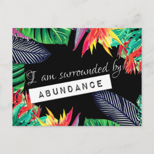 Paradise Law of Attraction Abundance Affirmation Postcard