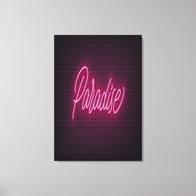 Paradise Neon Light Canvas Print (Front)