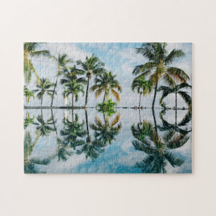Paradise Palm Trees Reflections Jigsaw Puzzle