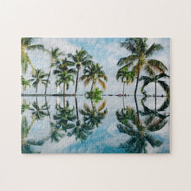 Paradise Palm Trees Reflections Jigsaw Puzzle (Horizontal)