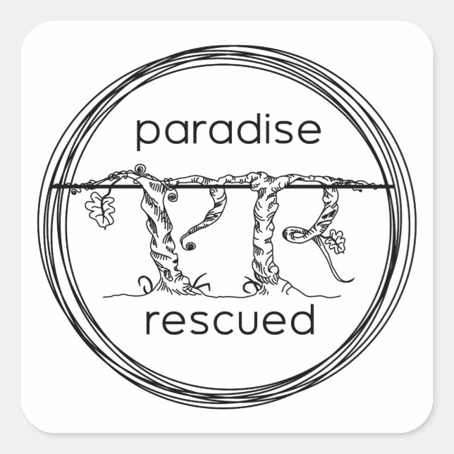 Paradise Rescued Square Sticker (Front)