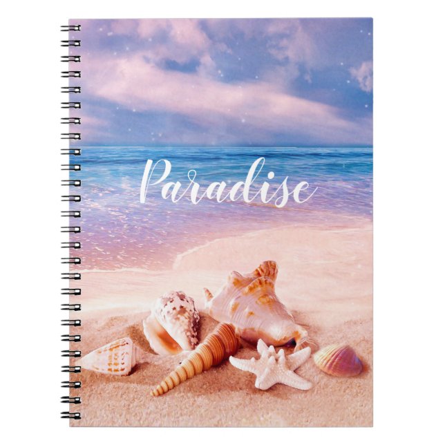 Paradise Sea Beach Shells Notebook (Front)
