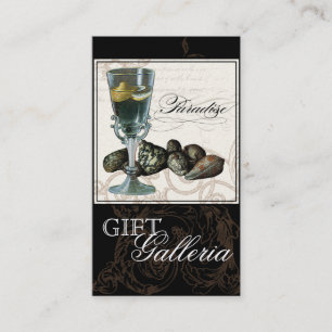 Paradise Shells Black Cream - Gift Store Business Business Card