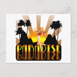 Paradise Surfer Girl Postcard