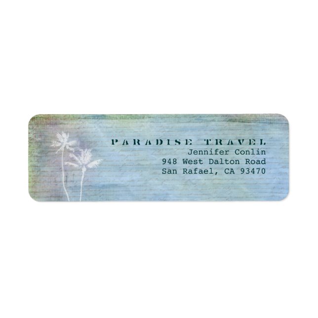 Paradise Travel Return Address Labels (Front)