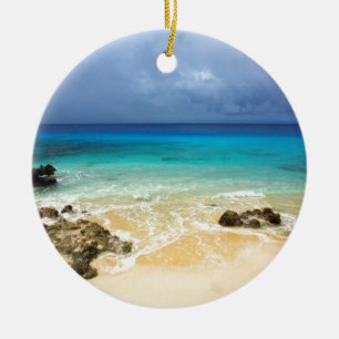 Paradise tropical island beach ceramic ornament