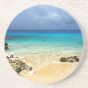 Paradise tropical island beach coaster