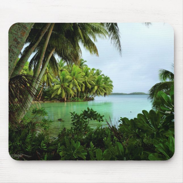 Paradise Turquoise Waters and Palm Trees Mouse Pad (Front)