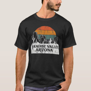 Paradise Valley AZ Arizona Vintage sunset cactus T-Shirt